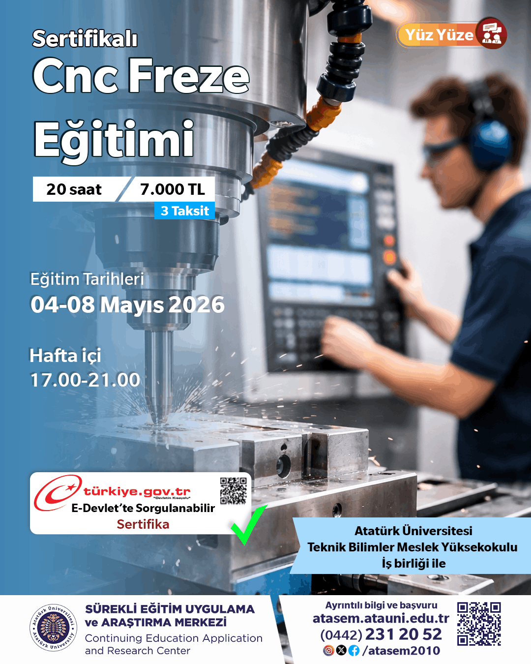 Sertifikalı CNC Freze Eğitimi